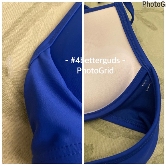 New California Waves Push Up Bikini Swim Top Navy Blue Size XL XG - Picture 5 of 13